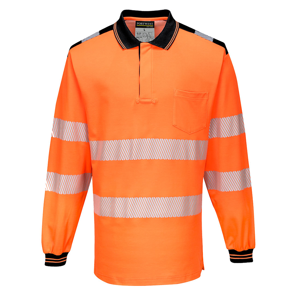 T184 - PW3 Warnschutz langarm Poloshirt
