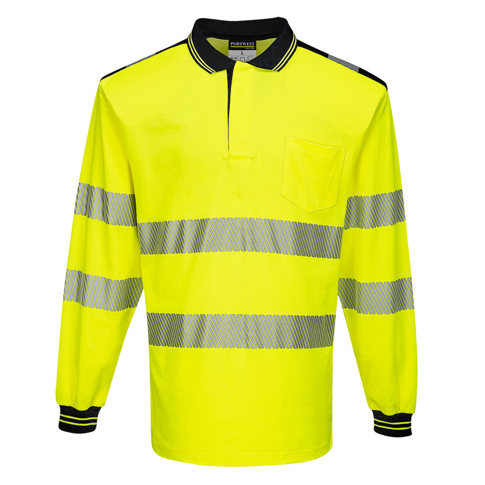 T184 - PW3 Warnschutz langarm Poloshirt